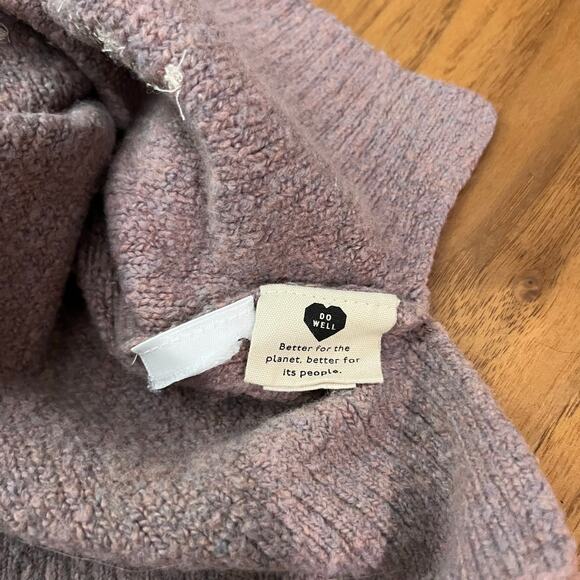 Madewell Sweater Medium Floral Purple Lavender Embroidered Cross Stitch Flowers - Picture 13 of 13